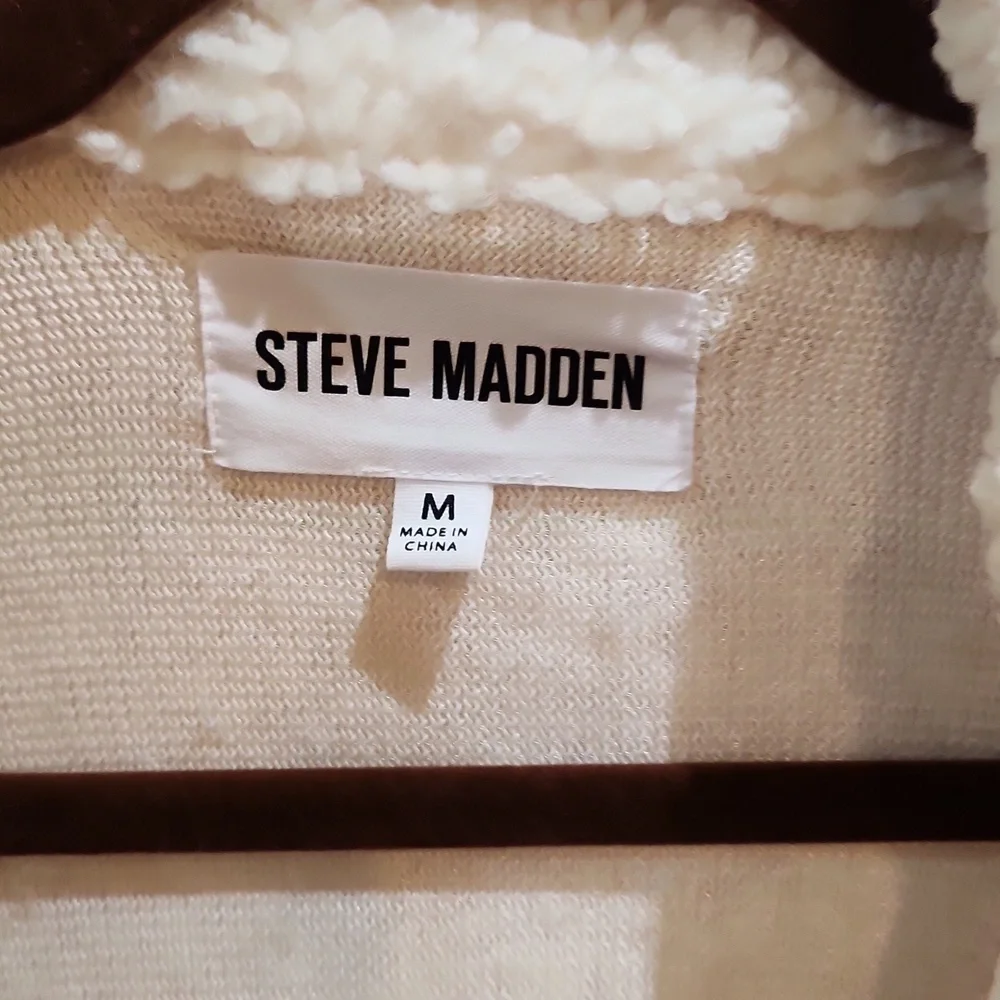 Steve Madden Off-White Sherpa Coat - Picture 3 of 10